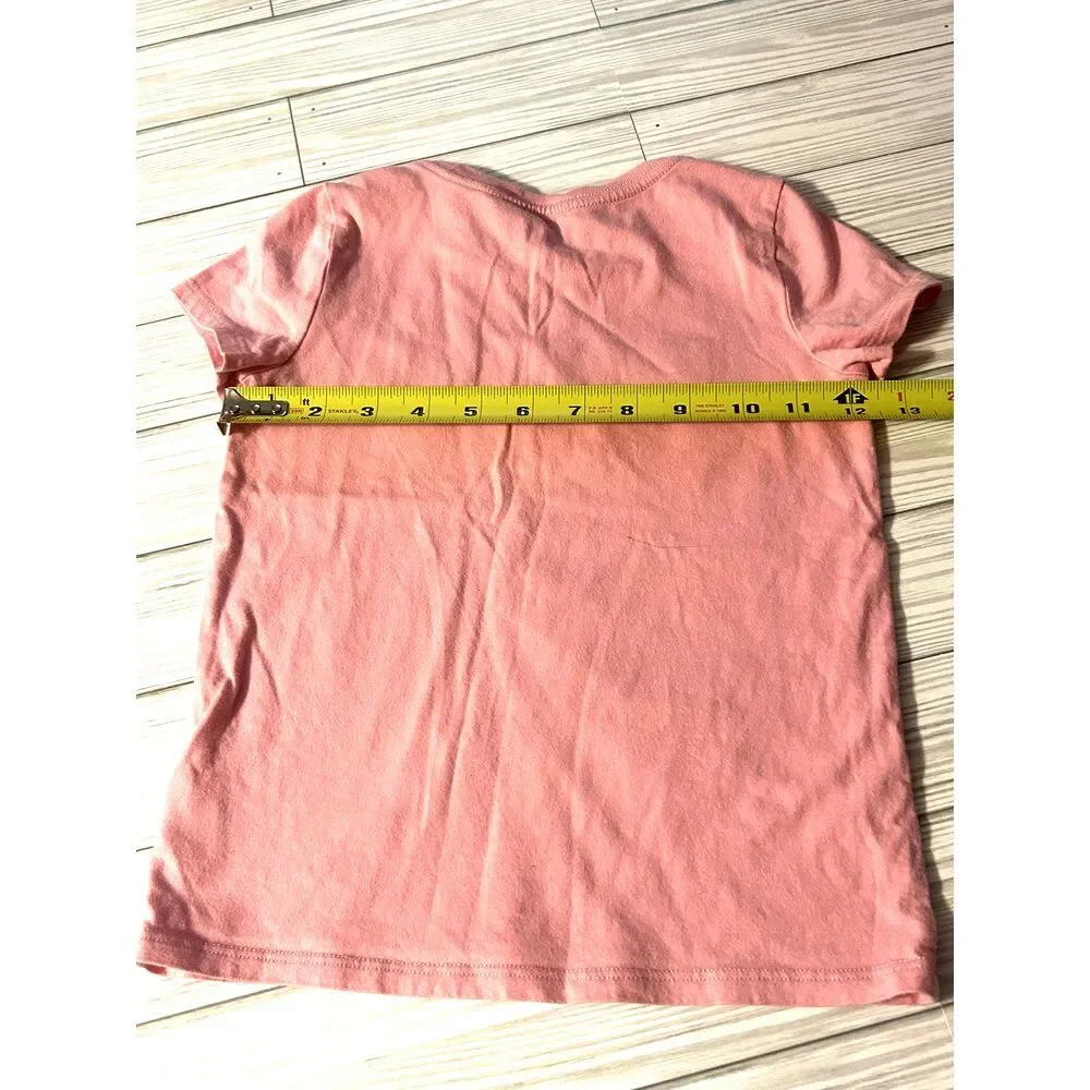 Polo Ralph Lauren Girls Short Sleeve‎ Hint Of Pink Polo Logo Cotton T-Shirt Sz 5
